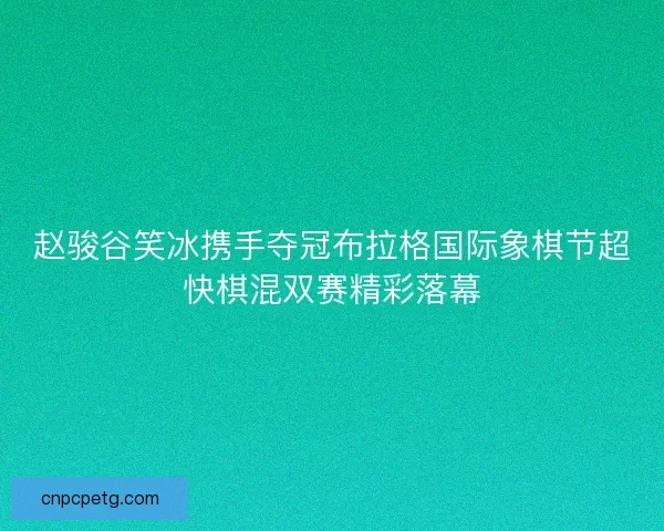 赵骏谷笑冰携手夺冠布拉格国际象棋节超快棋混双赛精彩落幕